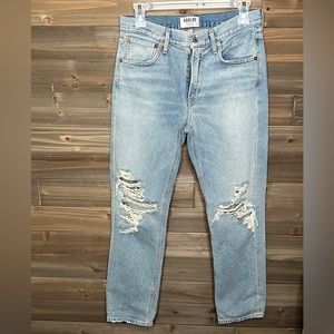 AGOLDE Denim Tapered Light-Wash Jeans
